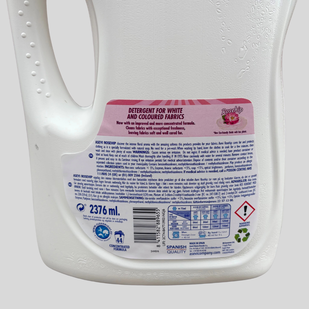 Asevi Rosehip Liquid Laundry Detergent 44 Washes 2.376L