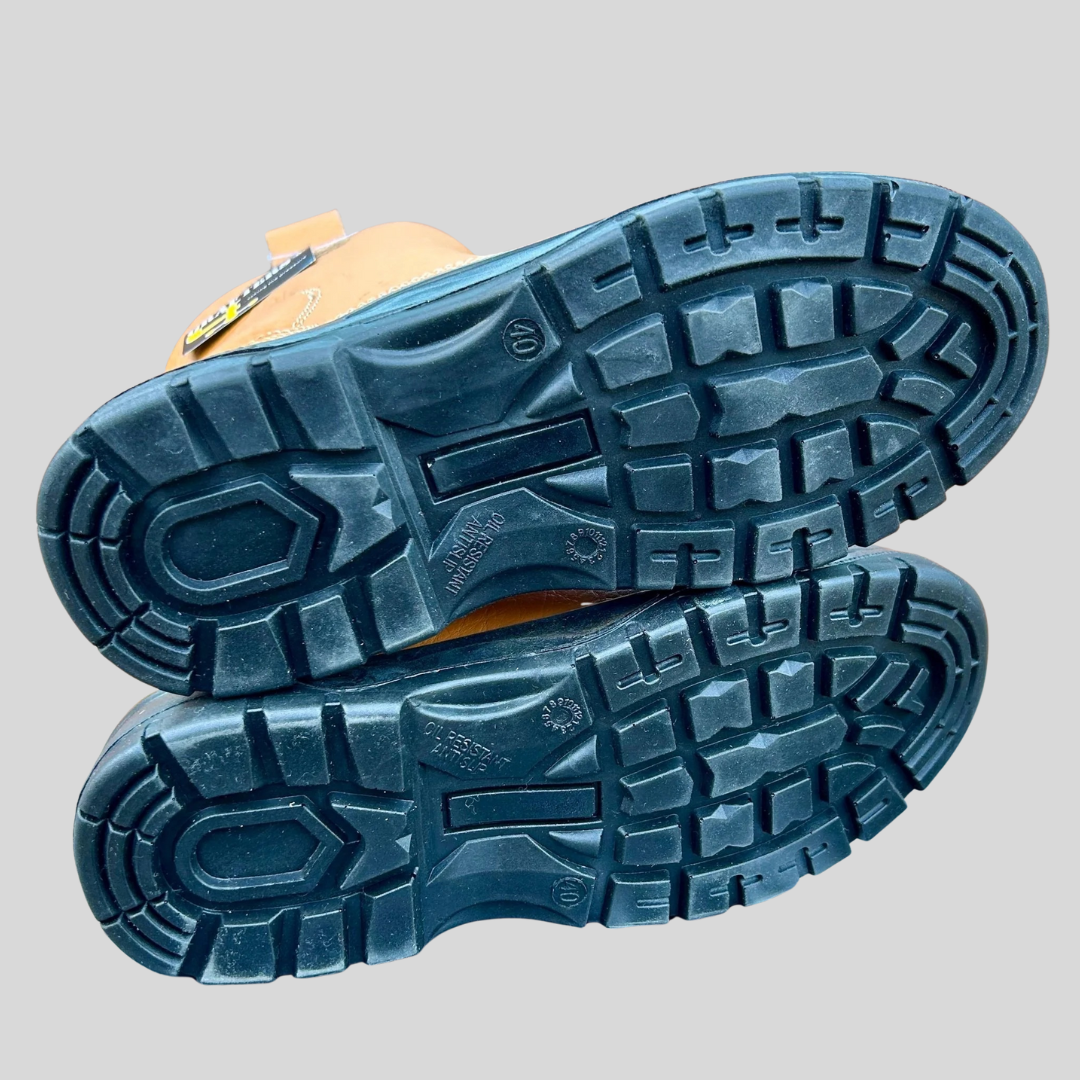 Size 6 Grafters M239BSM Tan Leather Steel Toe Cap Rigger Boots β Penetration Resistant Midsole