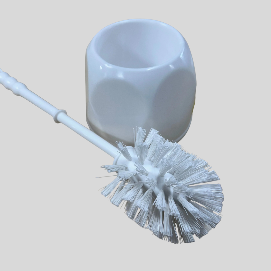 White Toilet Brush & Holder Set