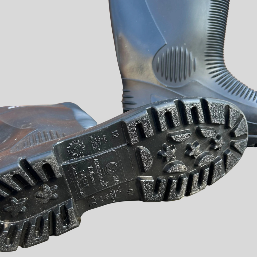 Size 12 Site Black Ribbed Wellies