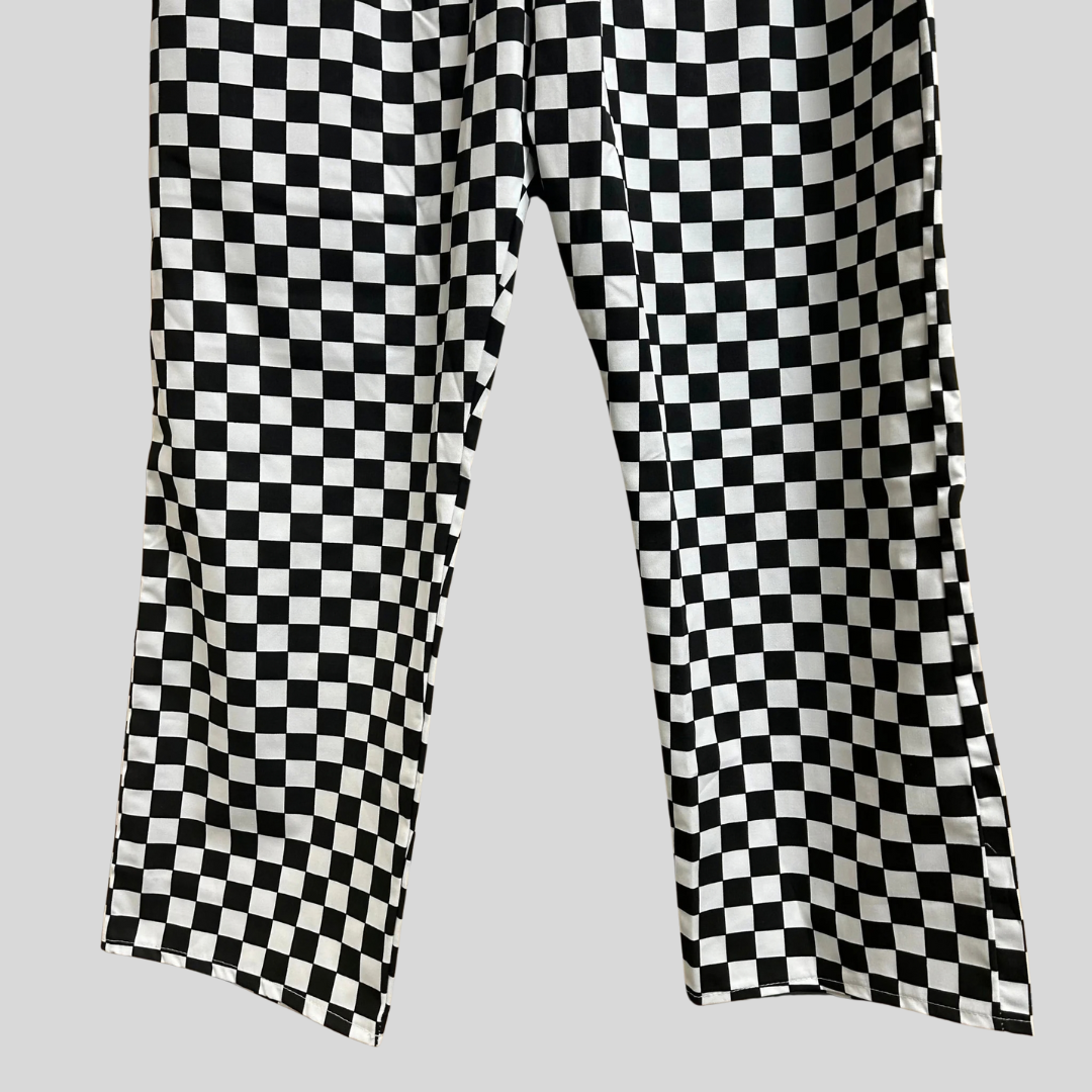 L & XL Harveys Oldham Chef Trousers – Black & White Check | TR13