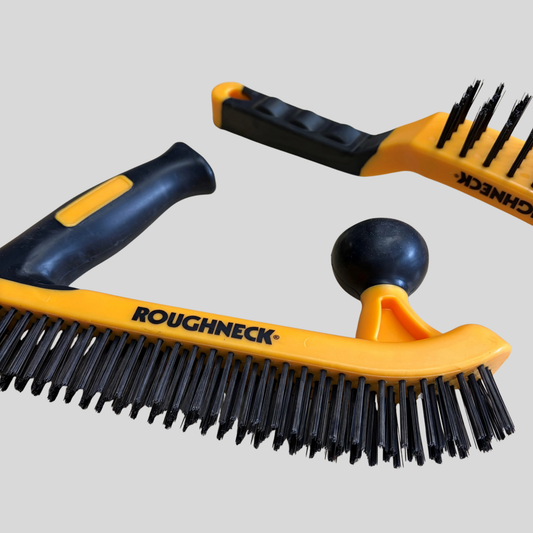 Roughneck Heavy Duty Wire Brush Set – 2 Piece Carbon Steel Cleaning Brushes