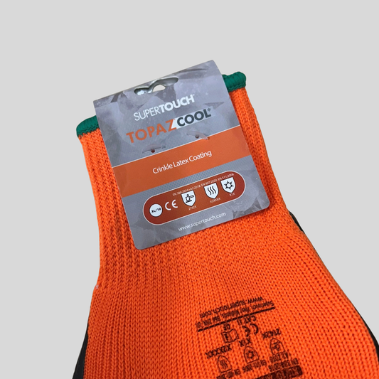 XLARGE Thermal Work Gloves – Topaz Cool | Crinkle Latex Grip