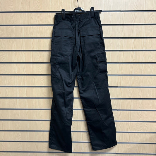 28" Long Combat Trouser Black - 245Gsm - Velcro Pockets - Cleaning Products UK