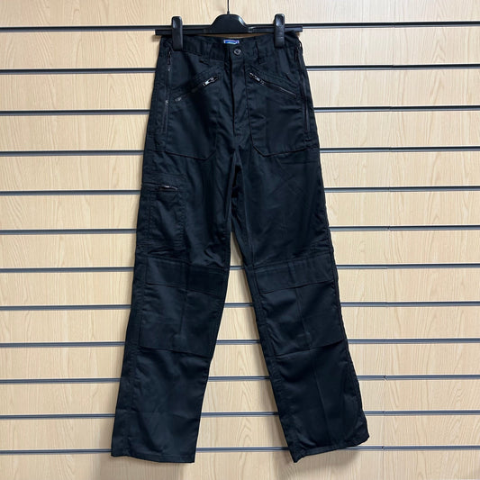 28" Reg Action Trousers Black (Extra Pockets) - Cleaning Products UK