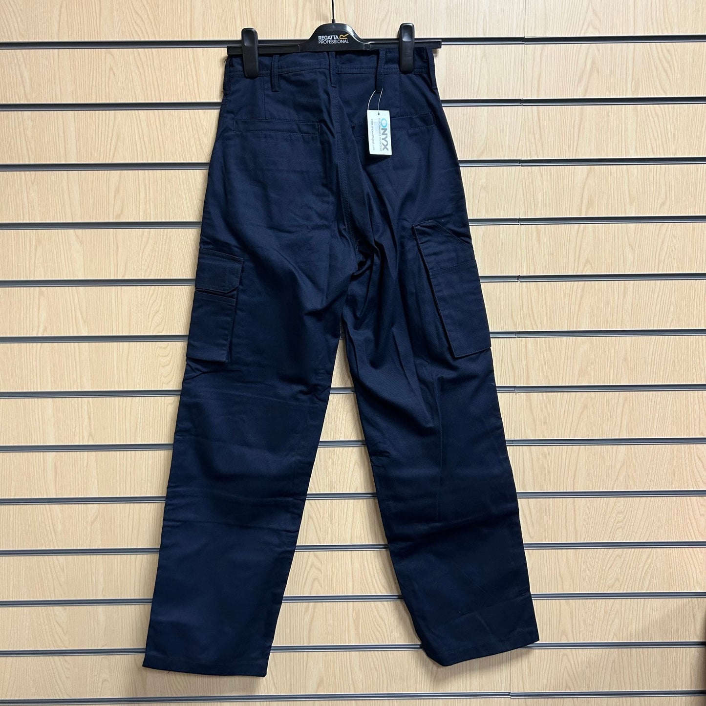 28"R Navy Onyx Worker 245g Polyester Cotton Cargo Trouser - Cleaning Products UK