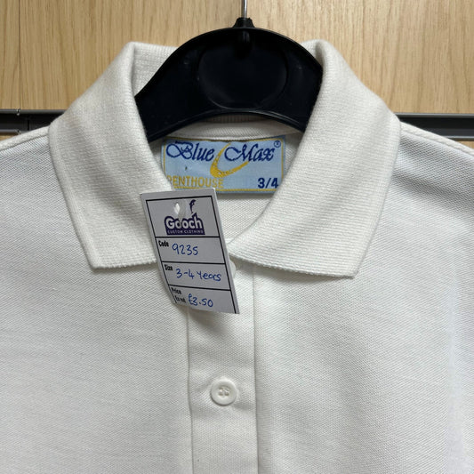 3 - 4 Years White Penthouse Polo Shirt Blue & Max - Cleaning Products UK