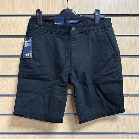 30" Black Chino Shorts Asquith and Fox - Cleaning Products UK