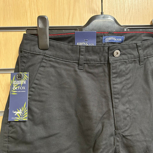 30" Black Chino Shorts Asquith and Fox - Cleaning Products UK