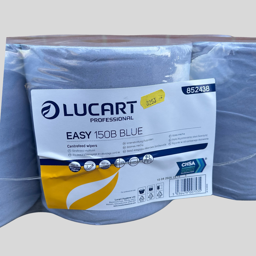 Blue Centrefeed Roll 150m Pack of 6 Rolls - Lucart EASY 150B