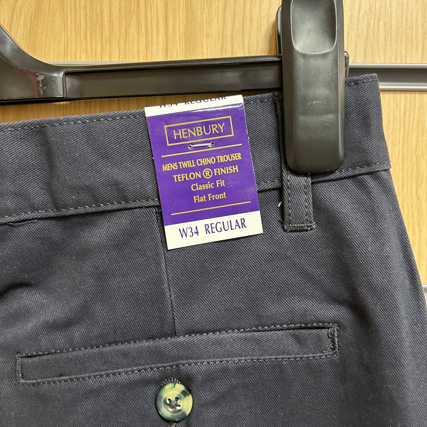 34" Regular Navy Chinos H600 Henbury - Cleaning Products UK