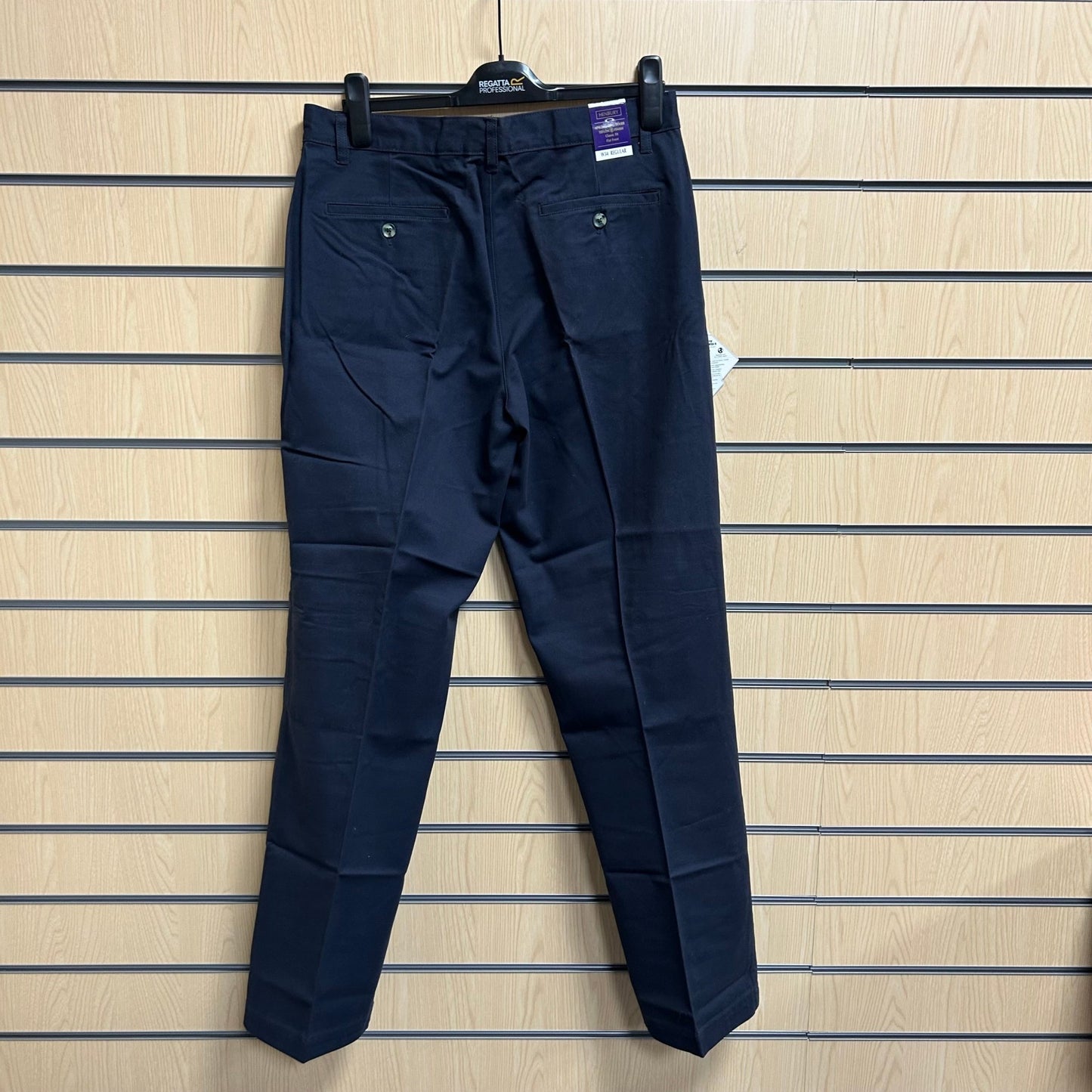 34" Regular Navy Chinos H600 Henbury - Cleaning Products UK
