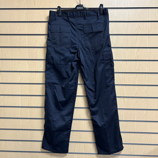 36" Long Combat Trouser Navy - 245Gsm - Velcro Pockets - Cleaning Products UK