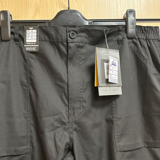 38" Long Black Regatta Elastic Work Trousers - Cleaning Products UK
