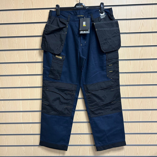 38" Navy / Black - Workline Trousers - Regatta - Cleaning Products UK