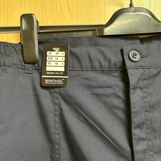 38" Short Navy Regatta Elastic Work Trousers - Cleaning Products UK