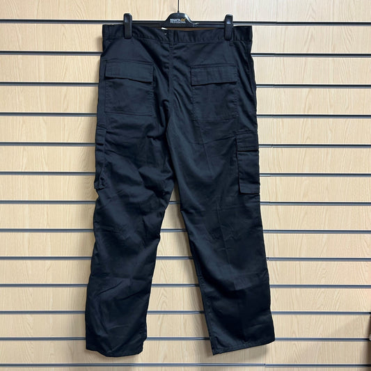 40" Regular Combat Trouser Black - 245Gsm - Velcro Pockets - Cleaning Products UK