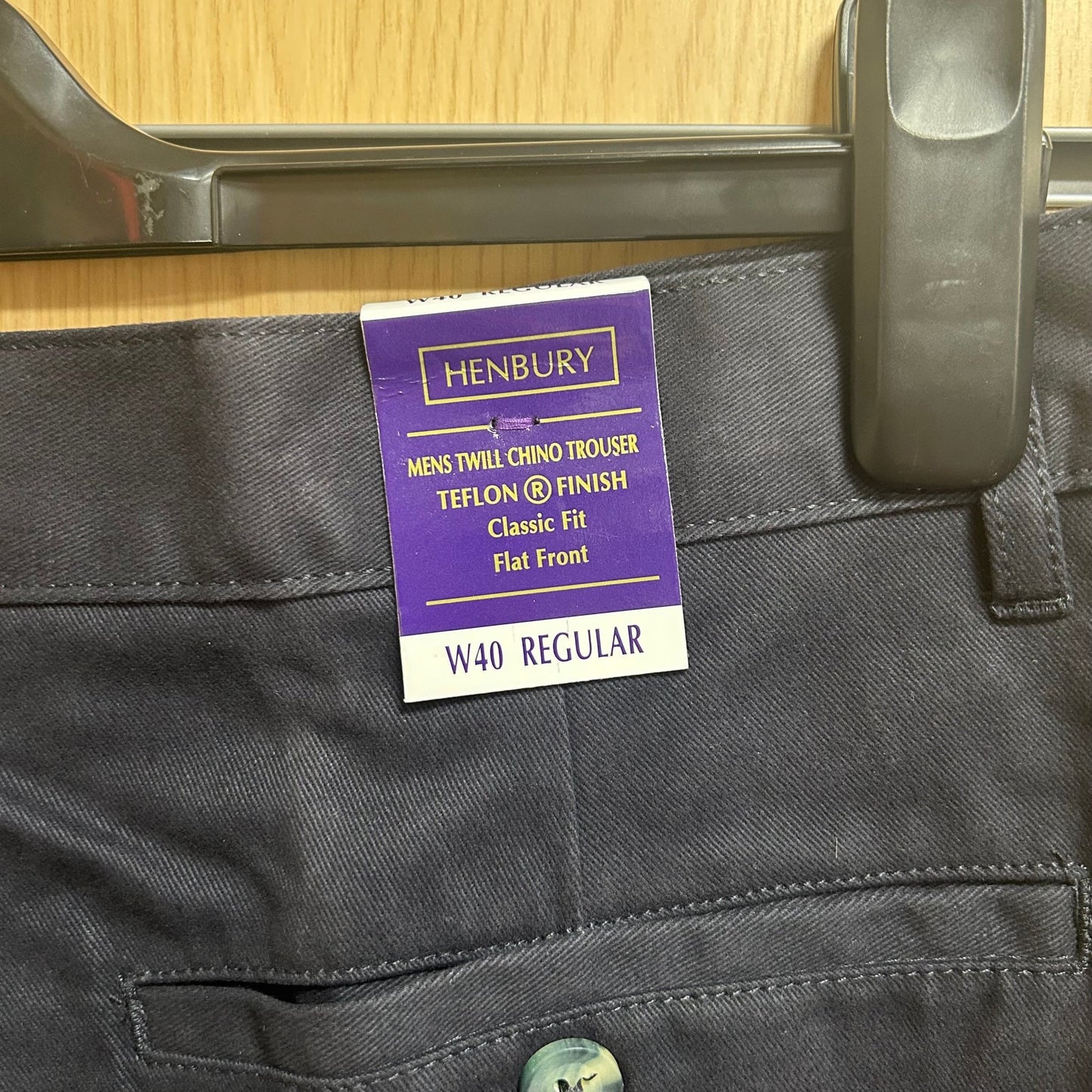 40" Regular Henbury Chinos Navy - Cleaning Products UK