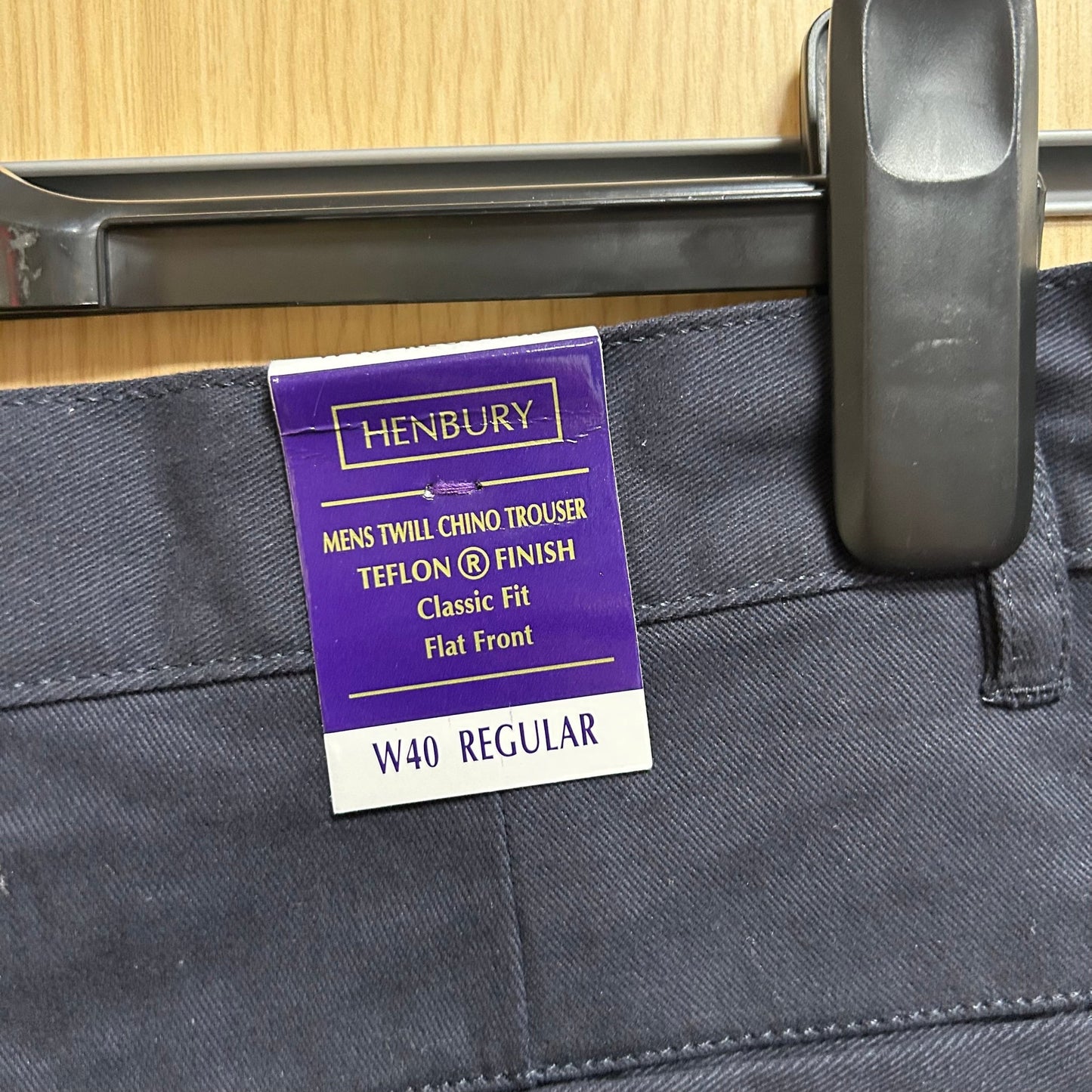 40" Regular Navy Chino Trousers H608 - Cleaning Products UK