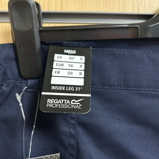40" Regular Navy Regatta Elastic Work Trousers - Cleaning Products UK