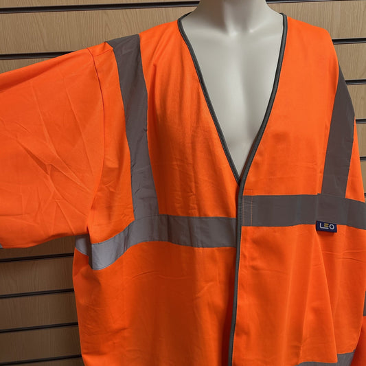 5XL Hi - Vis Orange Long Sleeved Safety Vest - Cleaning Products UK