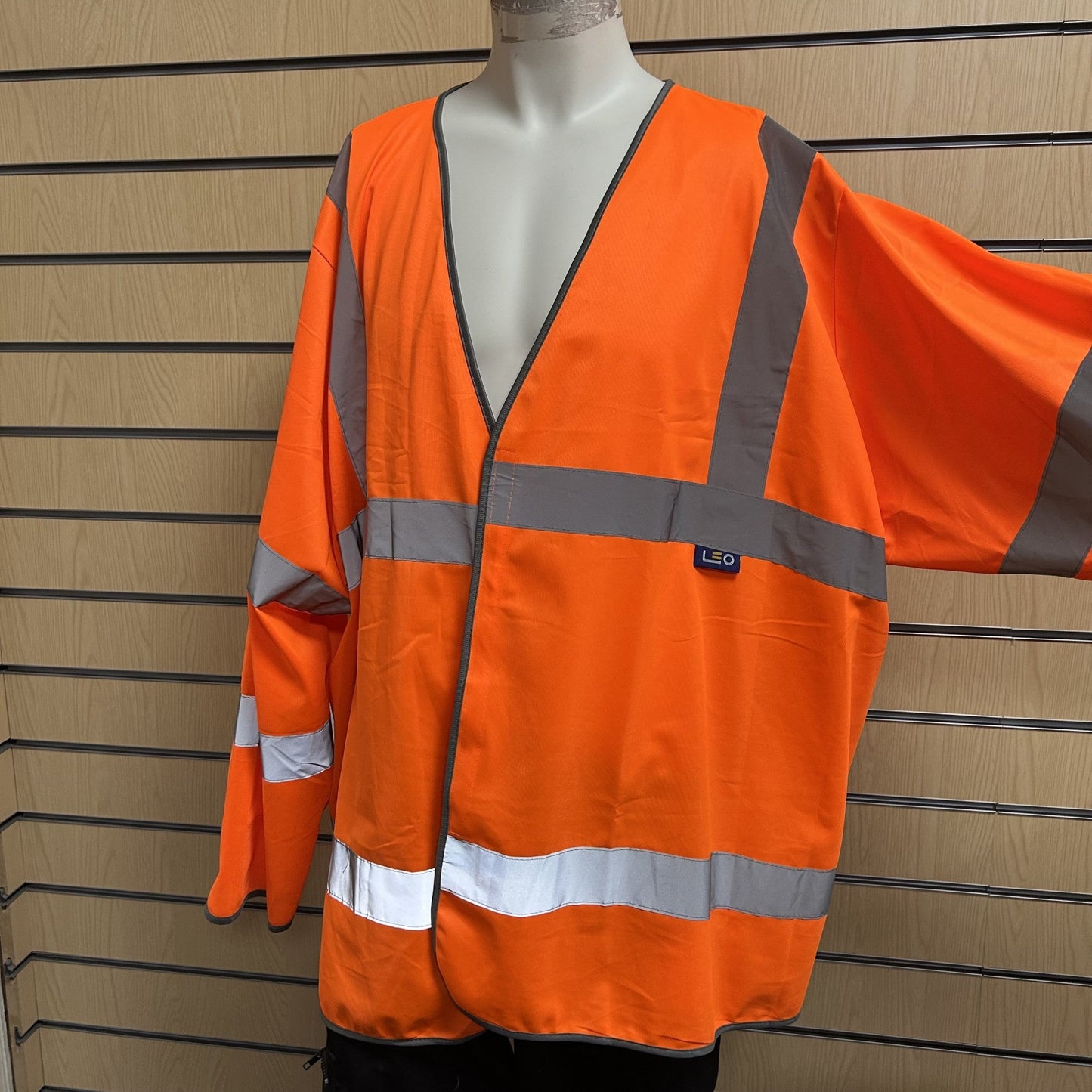 5XL Hi - Vis Orange Long Sleeved Safety Vest - Cleaning Products UK