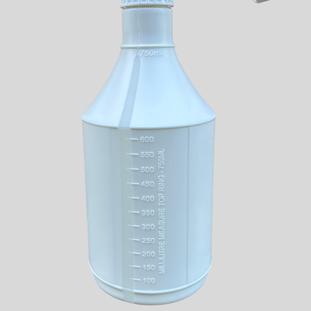 750ml Empty Spray Bottle – Refillable with Measurement Markings