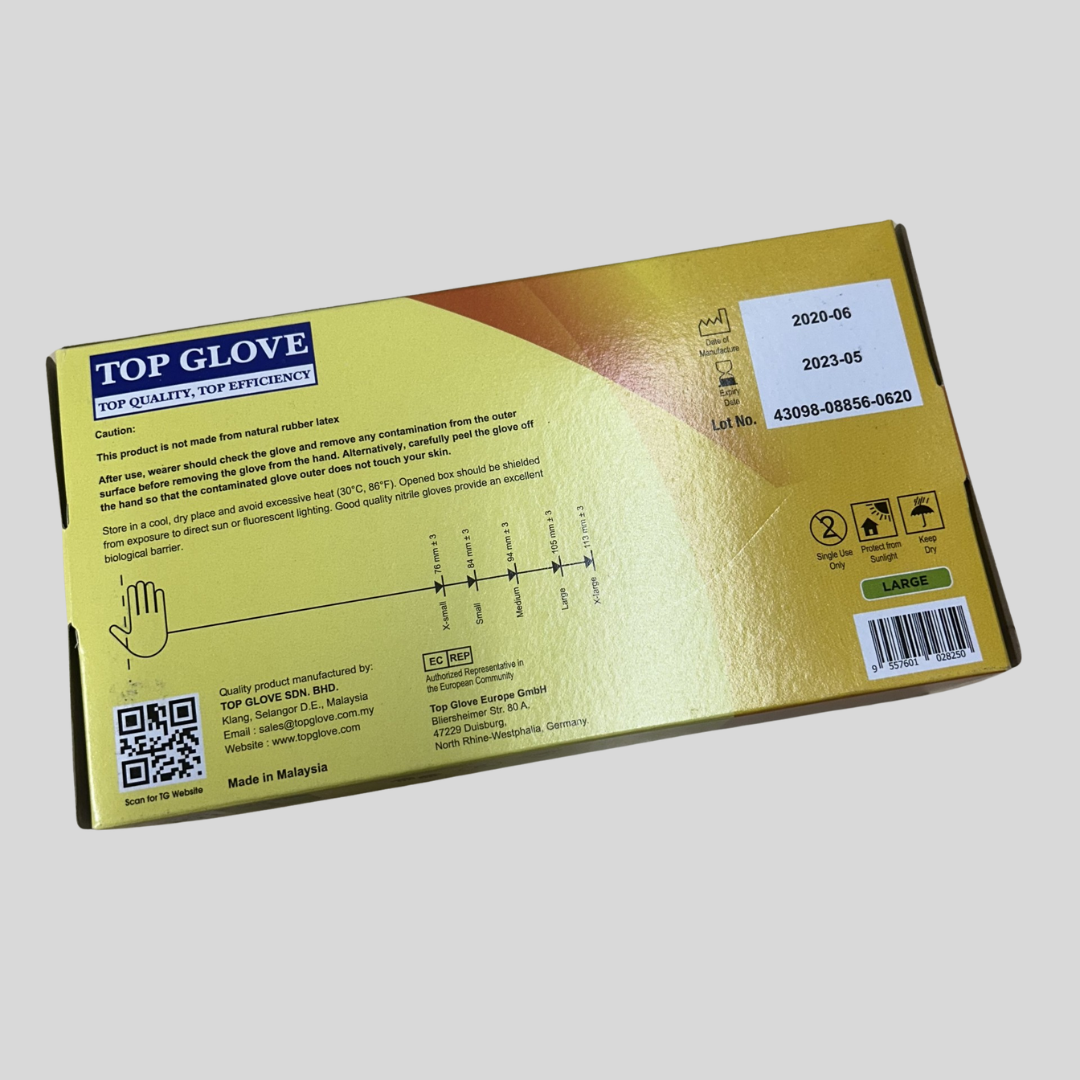 Large Nitrile Gloves "TOPGLOVE" PK 100