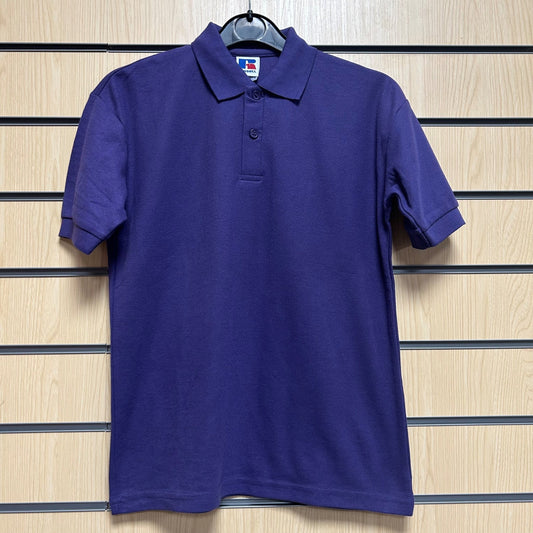 9 - 10 Years Purple Russell Polo Shirt 539B - Cleaning Products UK