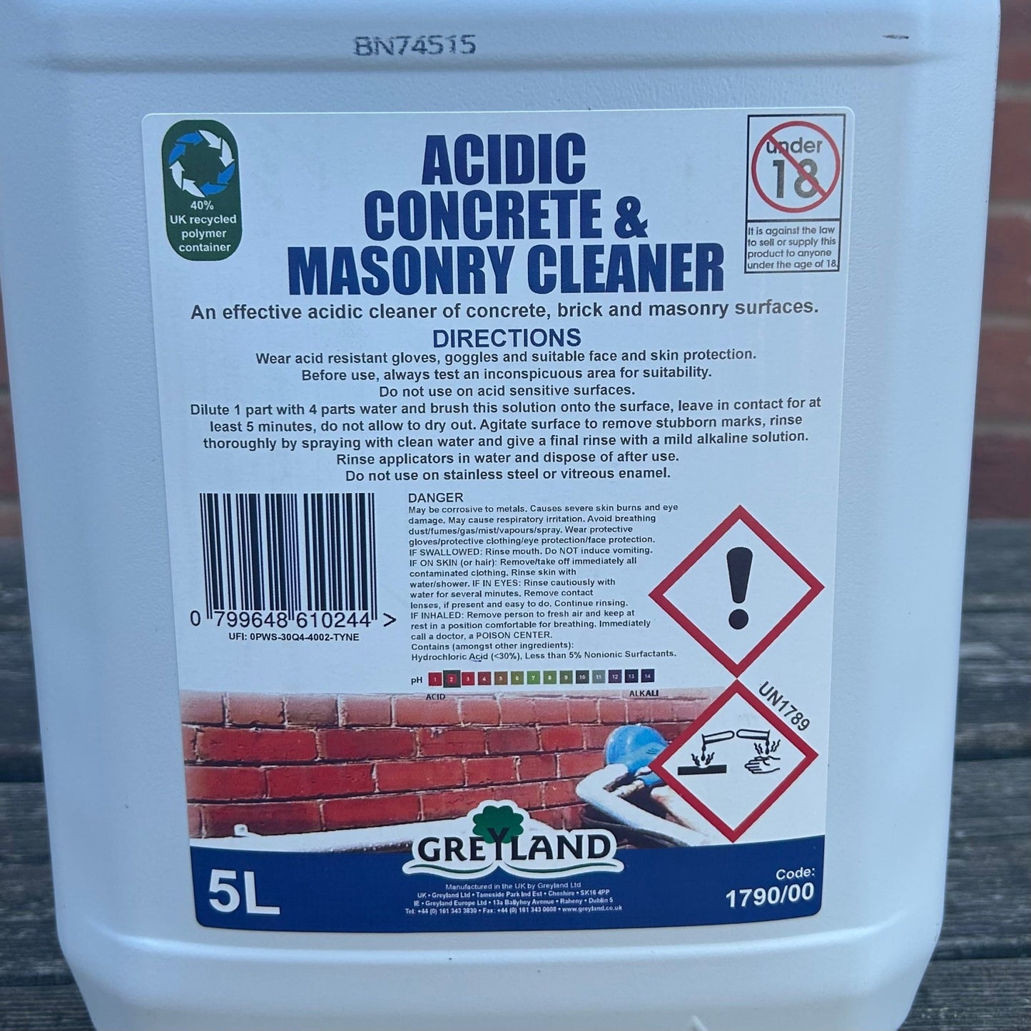 Acidic Concrete & Masonry Cleaner 5ltr - Cleaning Products UK