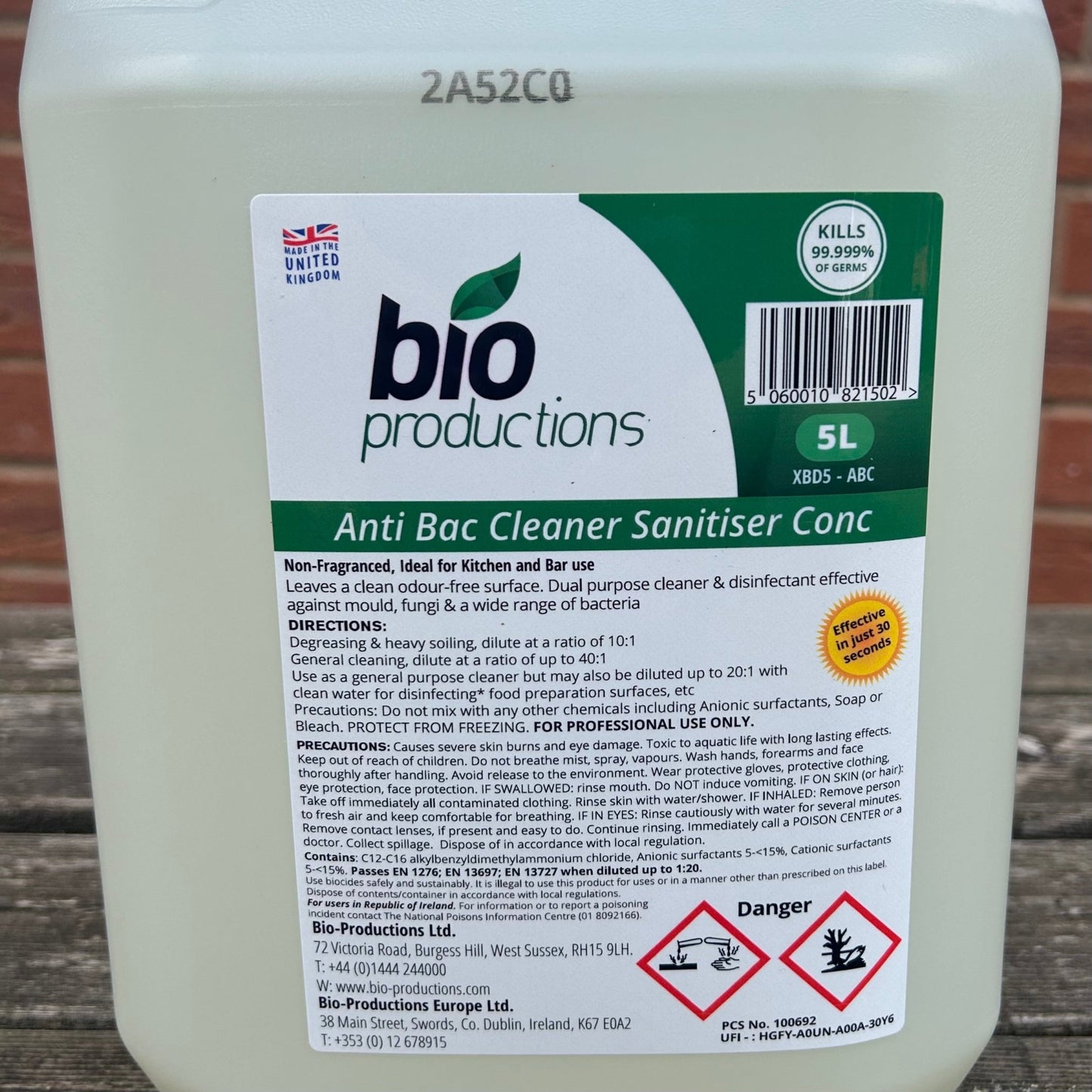 Anti Bac Sanitiser 5ltr - Cleaning Products UK