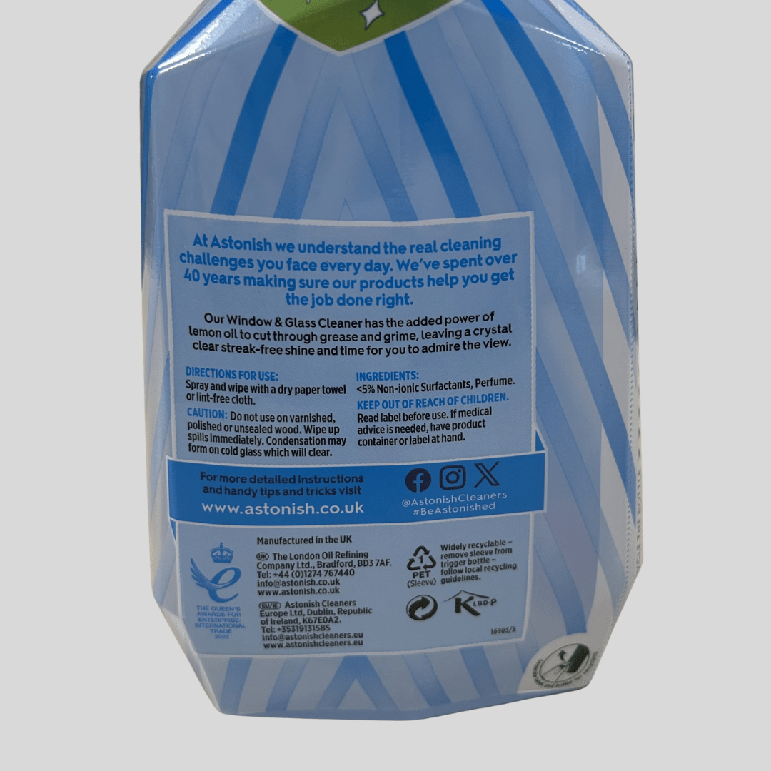 Astonish Window And Glass Cleaner 750ml - Cleaning Products UK
