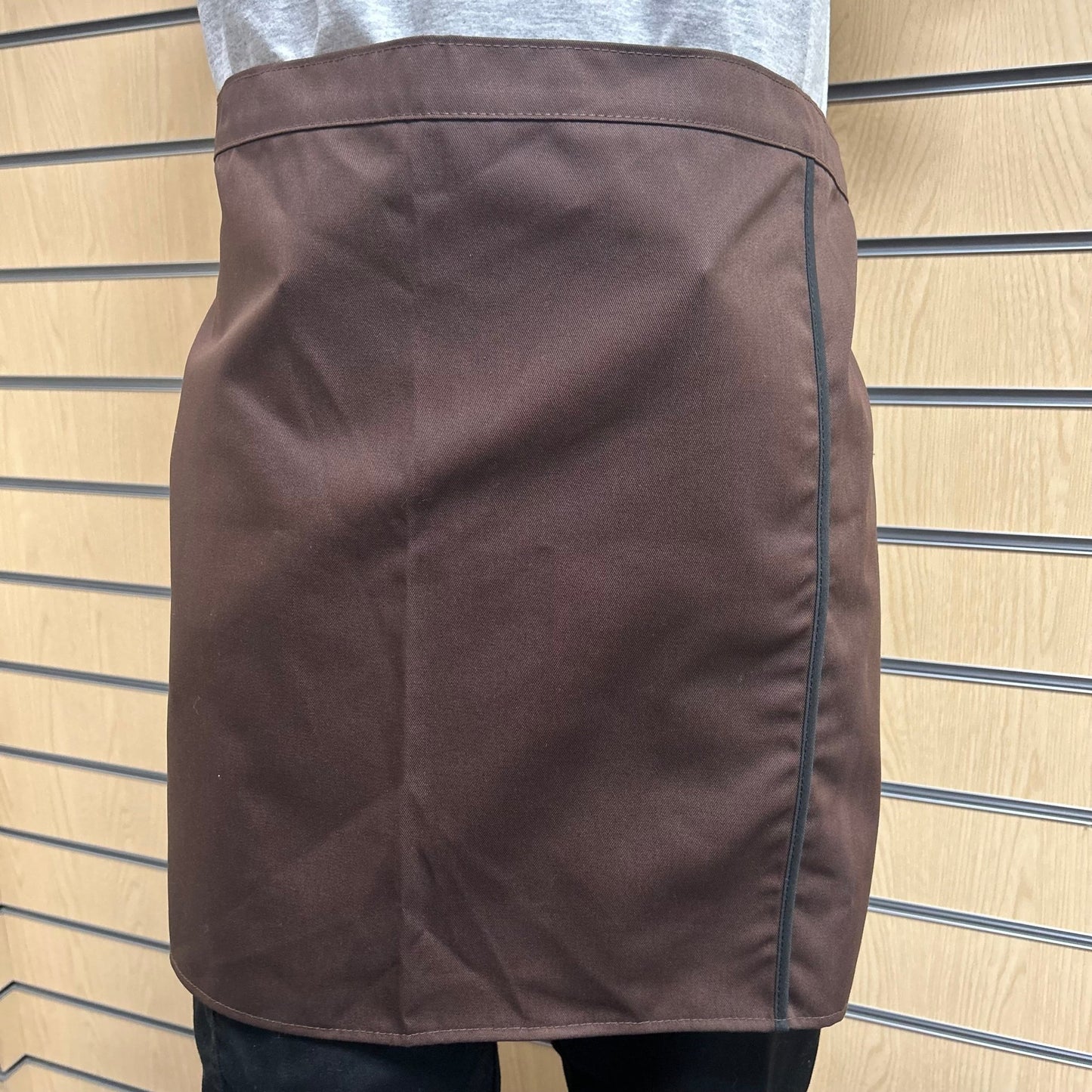 Black & Brown Bib Apron – 16"x29", No Pocket (Poly - Cotton Blend) - Cleaning Products UK