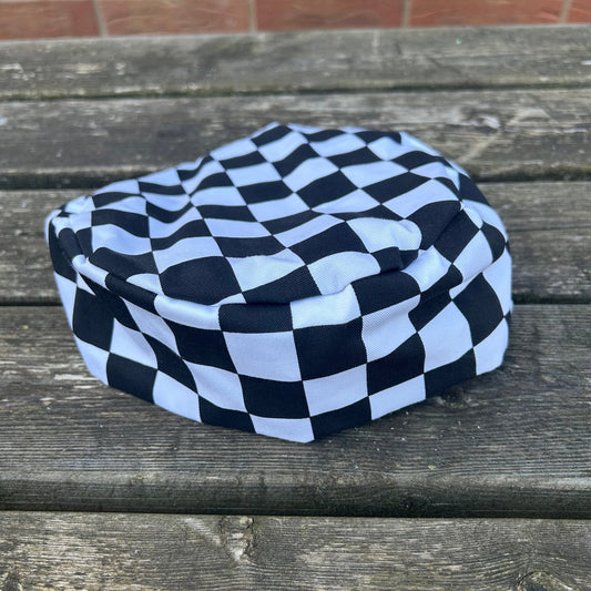 Black & White Chef Hat | Traditional Catering Headwear - Cleaning Products UK