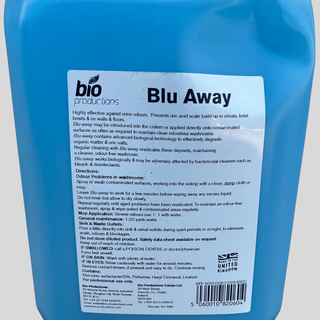 Blu Away Biological Washroom Cleaner & Odour Neutraliser 5L - Cleaning Products UK