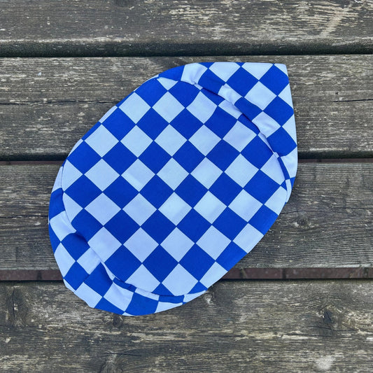 Blue & White Chef Hat | Traditional Catering Headwear - Cleaning Products UK