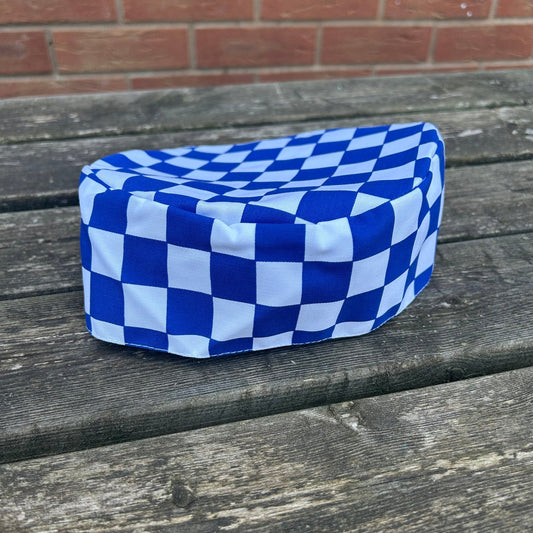 Blue & White Chef Hat | Traditional Catering Headwear - Cleaning Products UK