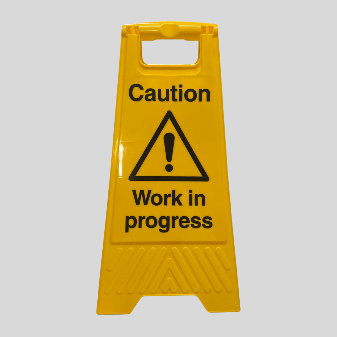 Caution Work In Progress A Frame Sign - Cleaning Products UK