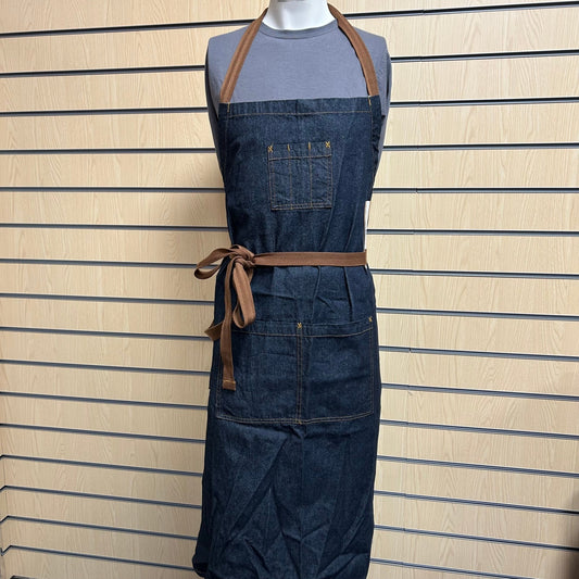 Chef Works Denim Look Bib Apron One Size Urban Collection - Cleaning Products UK