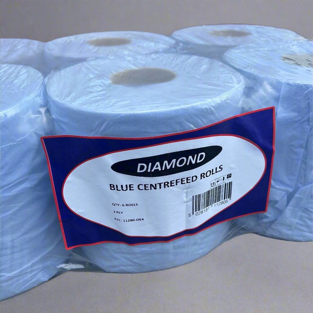Diamond Blue Centrefeed Rolls – 2 Ply – Pack of 6 - Cleaning Products UK