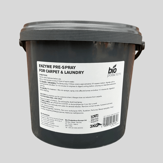 Double Hit Enzyme Pre - Spray 3kg – Protein Stain Remover Bio Productions - Cleaning Products UK