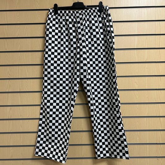 L & XL Harveys Oldham Chef Trousers β Black & White Check | TR13 - Cleaning Products UK