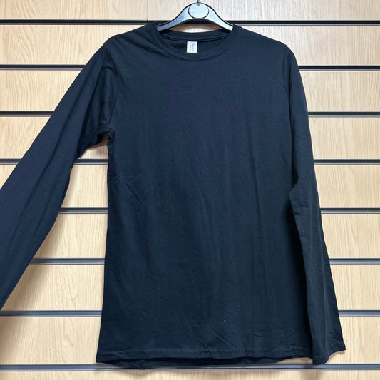 Large Gildan Softstyle Black Long Sleeve T-Shirt - Cleaning Products UK