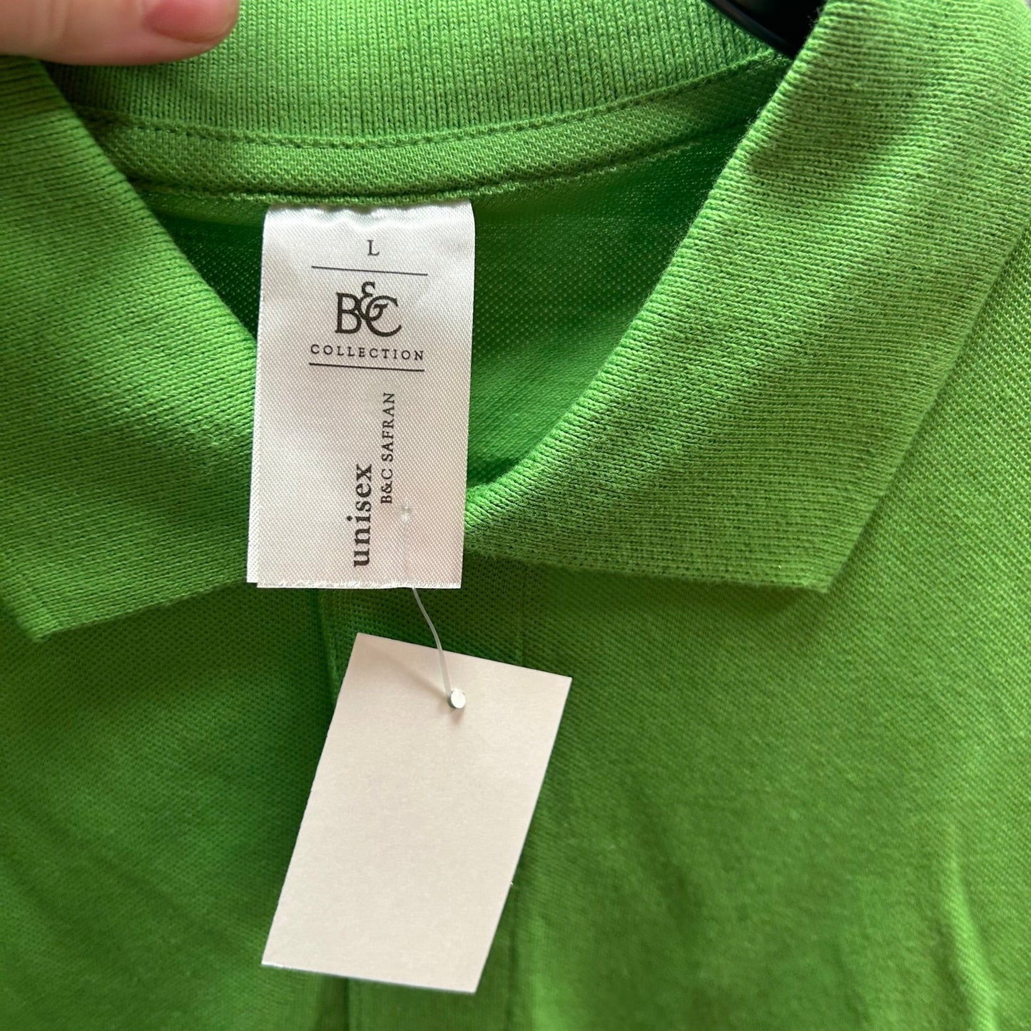 Large Green Polo Shirt B&C Safran - Cleaning Products UK