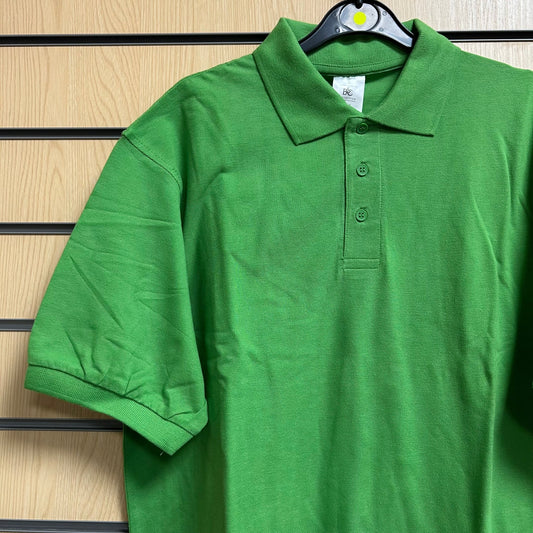 Large Green Polo Shirt B&C Safran - Cleaning Products UK