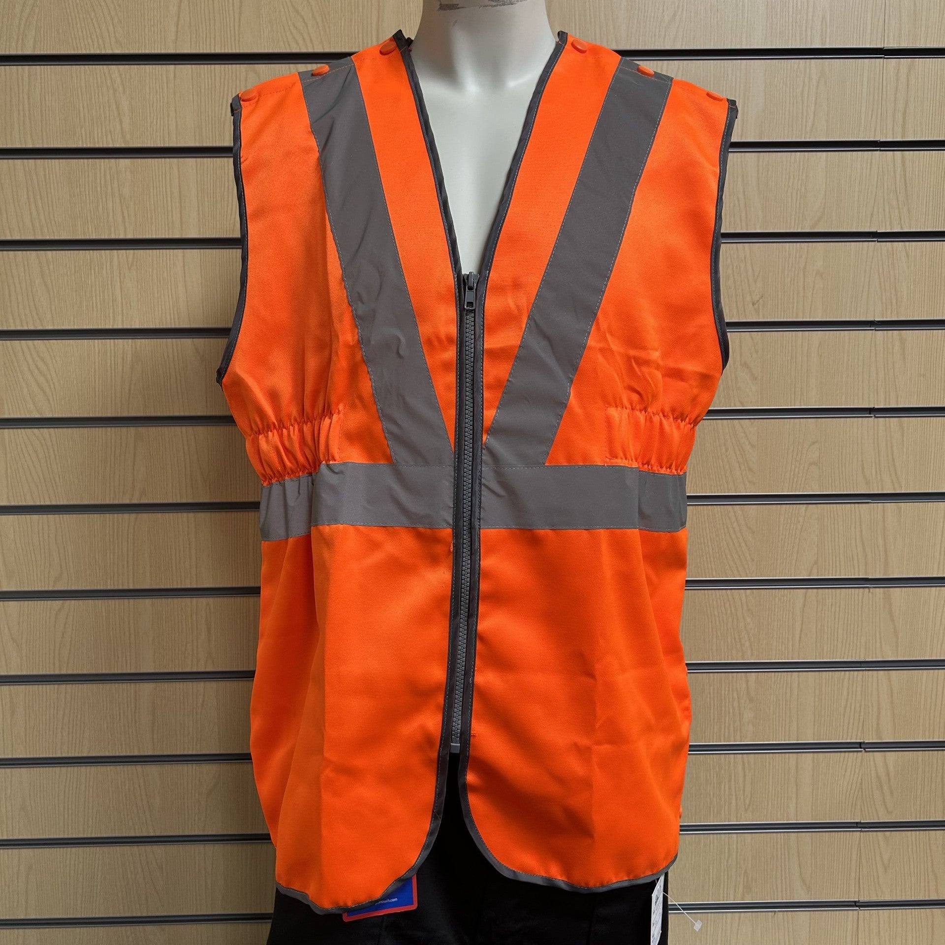 Large Hi - Vis Orange Railway Safety Waistcoat - Cleaning Products UK