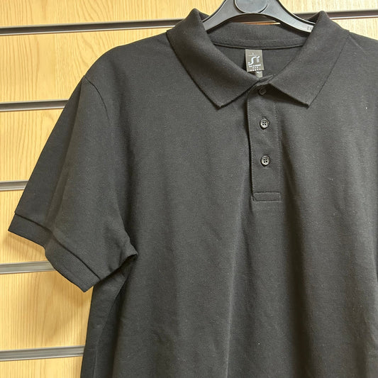 Large Mens Black Polo Shirt SOL - Cleaning Products UK