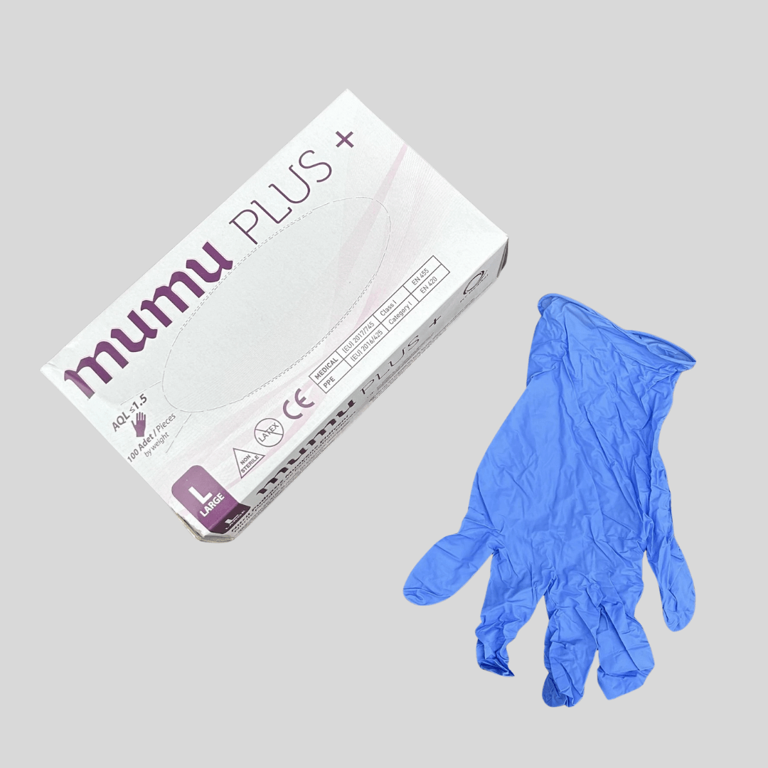 mumu handschuhe Large Disposable Nitrile Gloves - Blue Gloves