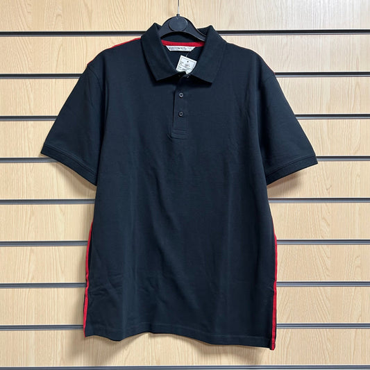 Large Polo Shirt Black & Red Kustom Kit KK603 - Cleaning Products UK