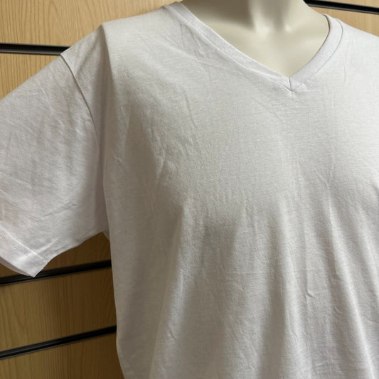 Large V - Neck T-Shirt – White - Cleaning Products UK